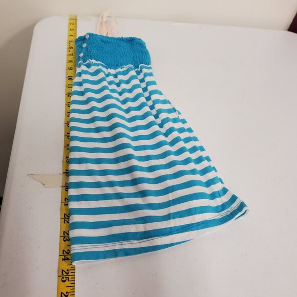 Vintage No Boundaries Juniors Striped Y2K Babydoll Cami Size M Blue Preppy 90S - Picture 8 of 10